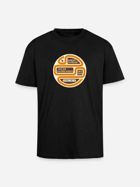 Vignette automobile 1973 - T-shirt unisexe oversize épais - noir