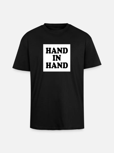 Hand in hand - Oversized Heavyweight Unisex T-Shirt - Schwarz