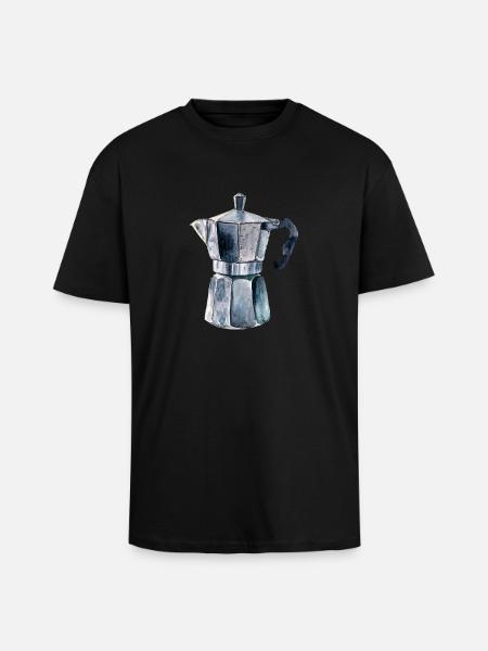 Pot espresso - T-shirt unisexe oversize épais - noir