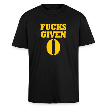 Zero fucks given - Oversized Heavyweight Unisex T-Shirt - Schwarz - Vorne - Alina (178cm) & Michal (187cm)