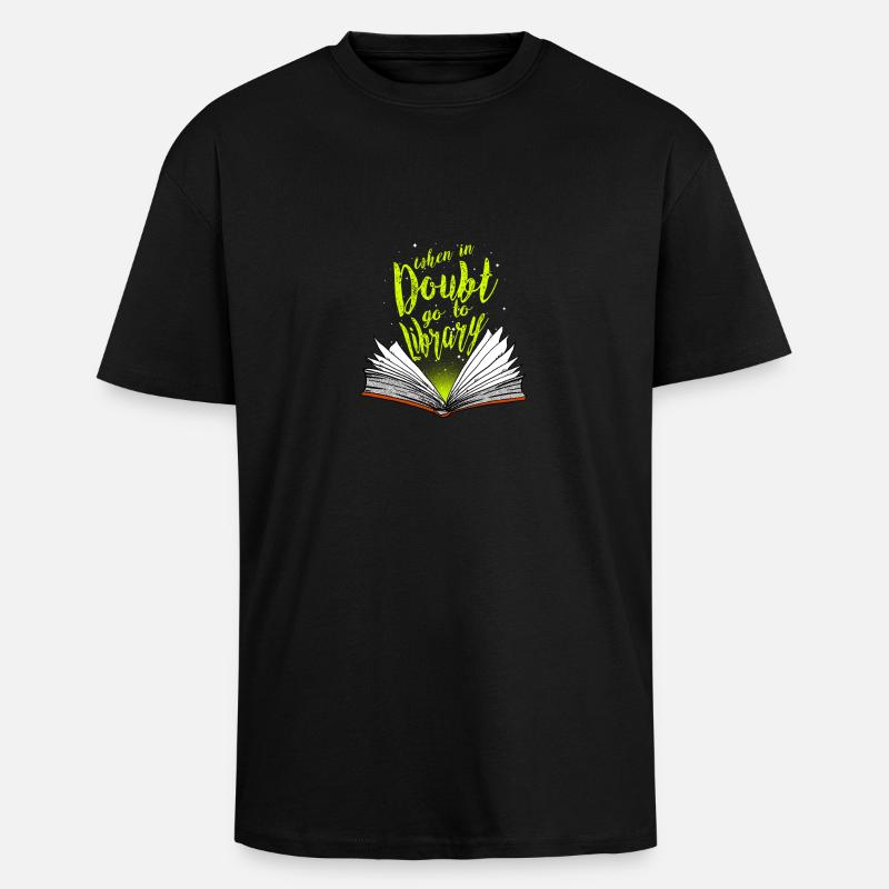 Bibliothèque / cadeaux - T-shirt unisexe oversize épais - noir