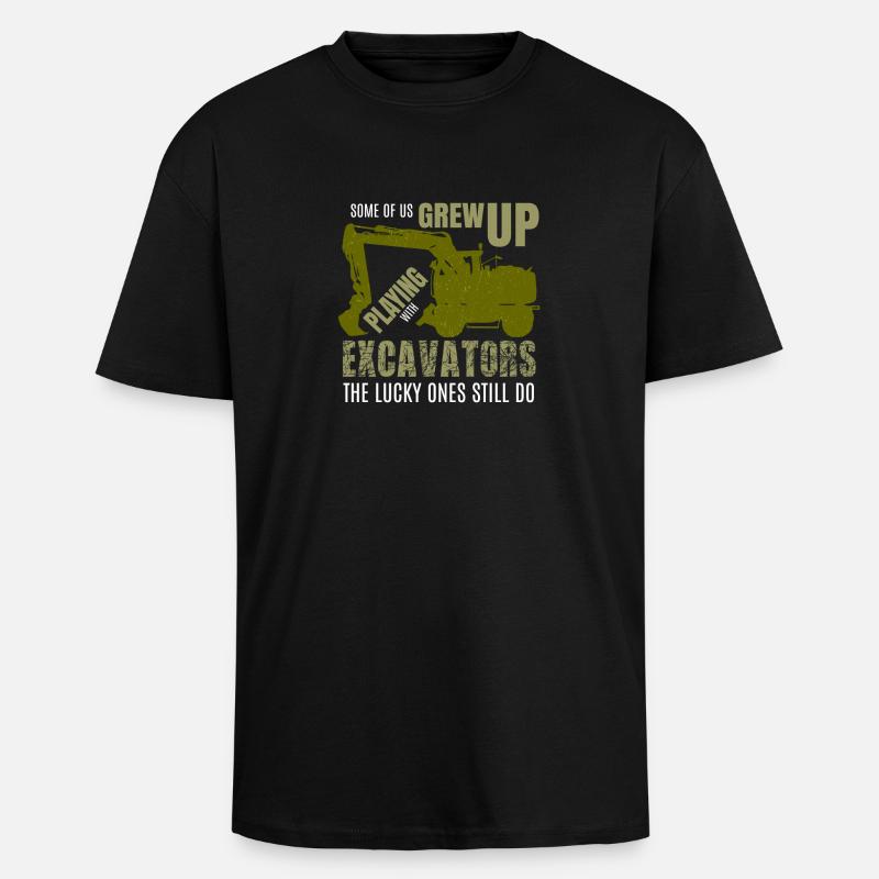 excavator - Oversized Heavyweight Unisex T-Shirt - Schwarz