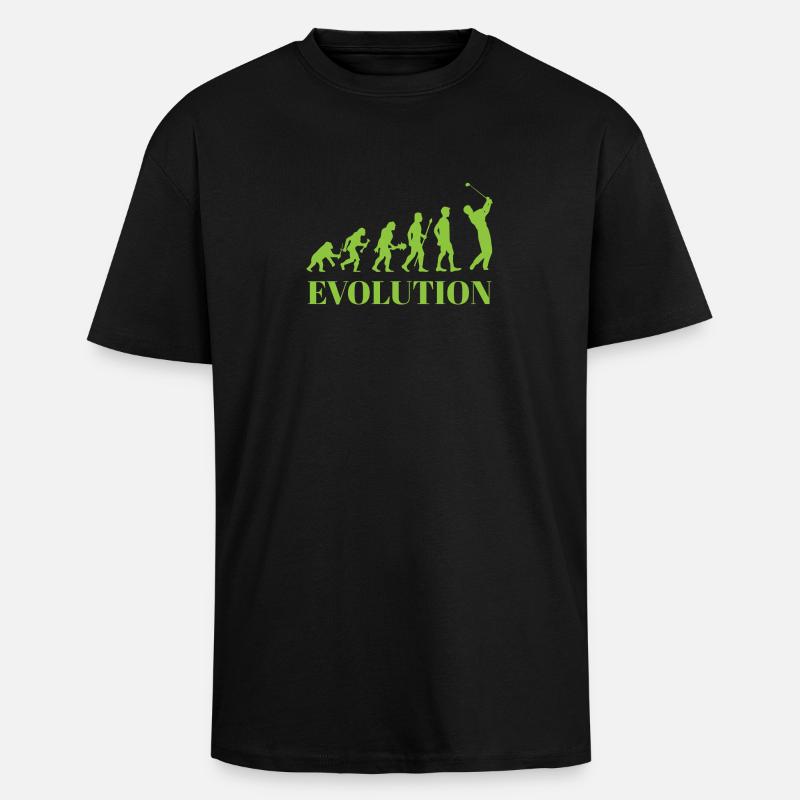 Evolution - Golf - Funny - Fun - Gift - Unisex Oversized Heavyweight T-shirt - black