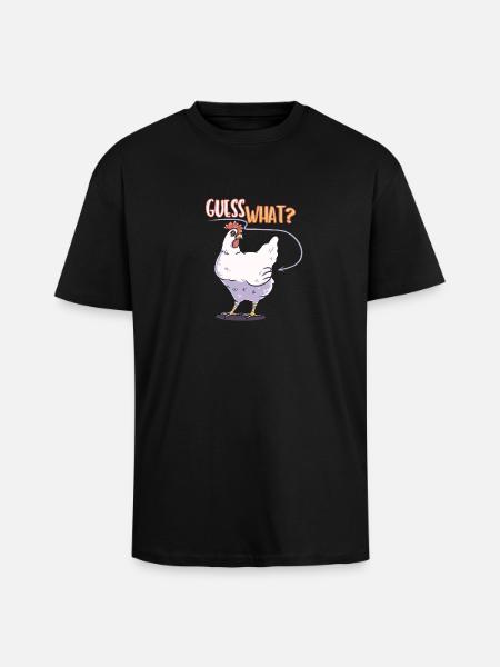 Gissa vad kyckling rolig gåva kreativa roliga sweet - Unisex oversized t-shirt i kraftig kvalitet - svart