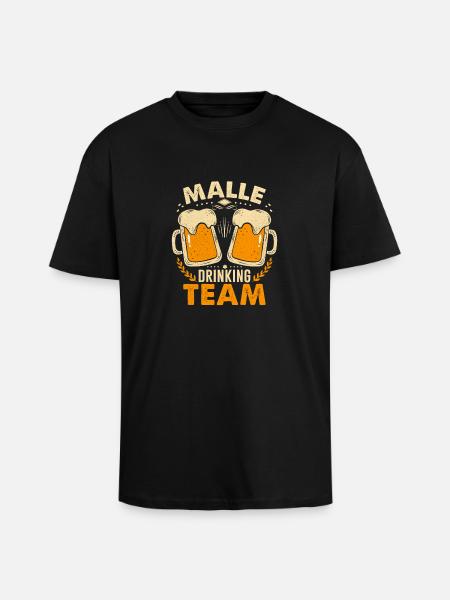 Malle Drinking Team - Oversized Heavyweight Unisex T-Shirt - Schwarz
