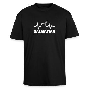 Dalmatiner - Oversized Heavyweight Unisex T-Shirt - Schwarz - Vorne - Alina (178cm) & Michal (187cm)