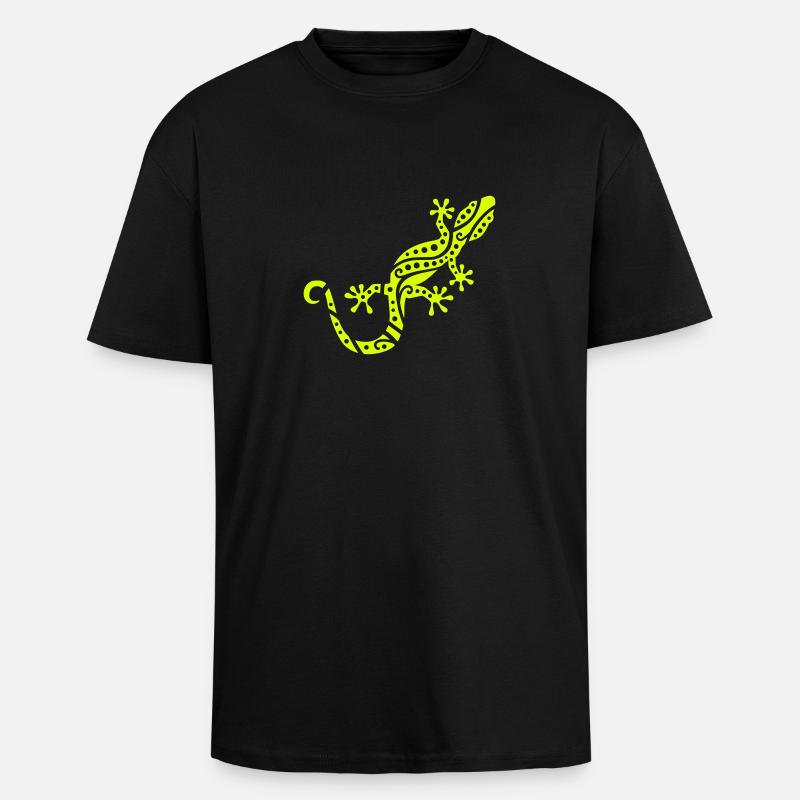 Gecko - Oversized Heavyweight Unisex T-Shirt - Schwarz