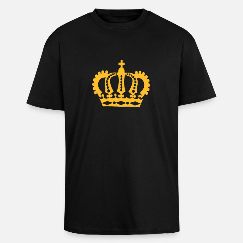Krone Sieger König - Oversized Heavyweight Unisex T-Shirt - Schwarz