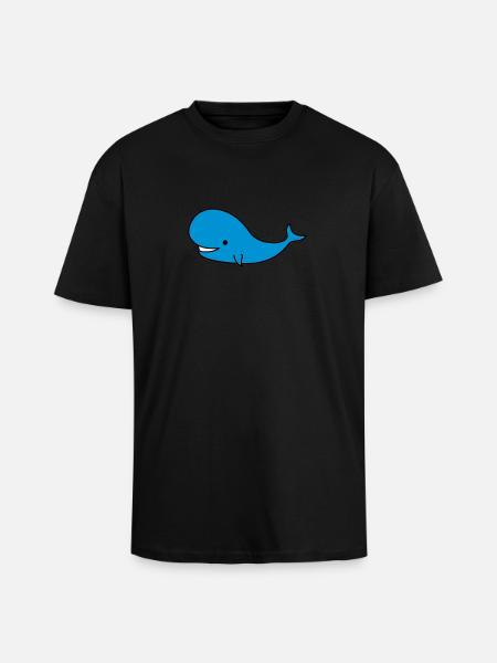 Whale - Oversized Heavyweight Unisex T-Shirt - Schwarz