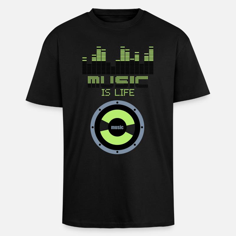 Musik ist Leben-Equalizer - Oversized Heavyweight Unisex T-Shirt - Schwarz
