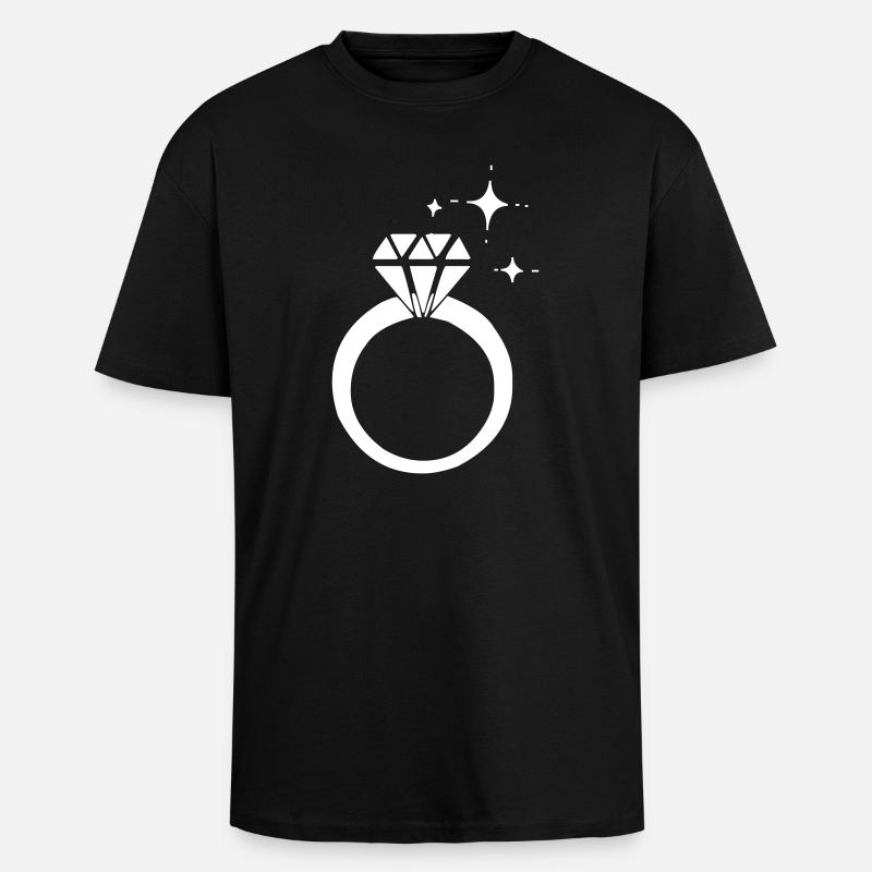Diamant Ring - Oversized Heavyweight Unisex T-Shirt - Schwarz