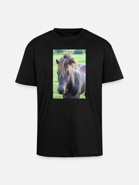 Affiche Cheval Cheval - T-shirt unisexe oversize épais - noir