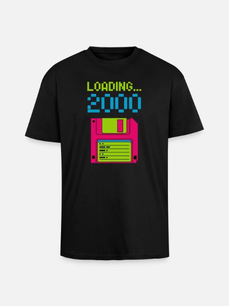 Loading 2000 Disketten-Design Retro Pixel Design - Oversized Heavyweight Unisex T-Shirt - Schwarz