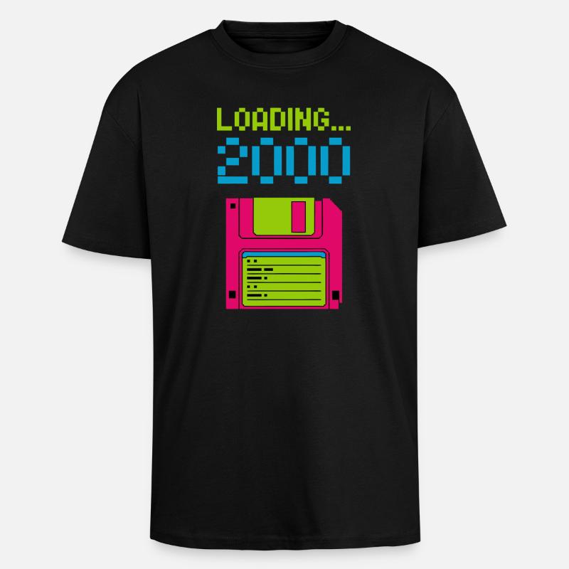 Loading 2000 Disketten-Design Retro Pixel Design - Oversized Heavyweight Unisex T-Shirt - Schwarz