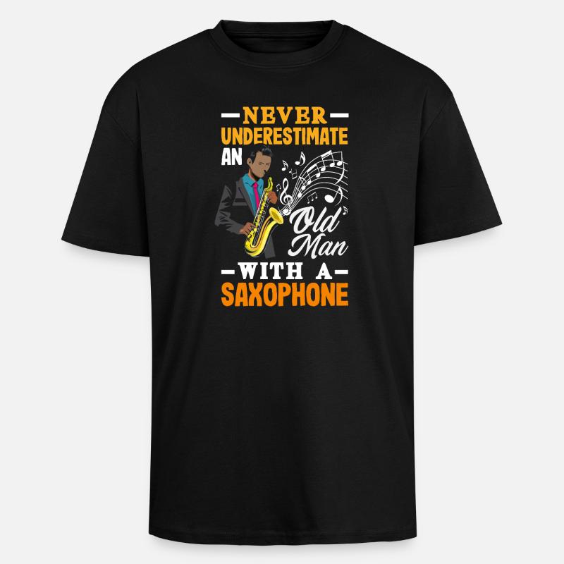 Saxofon - Oversized Heavyweight Unisex T-Shirt - Schwarz