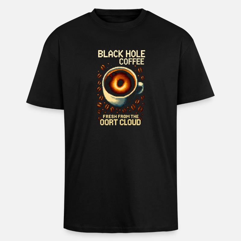 Black Hole Coffee Pixel Roast - Oversized Heavyweight Unisex T-Shirt - Schwarz