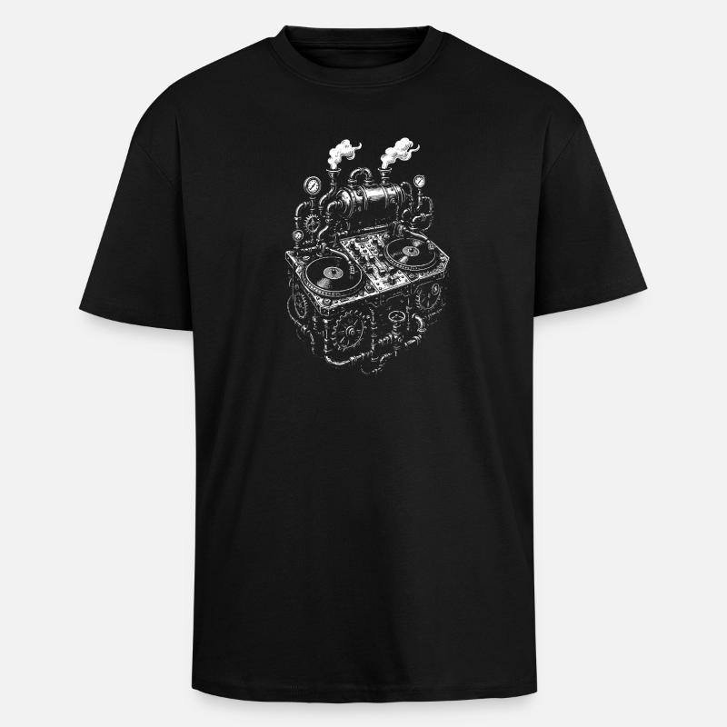 Musique de console Steampunk - T-shirt unisexe oversize épais - noir