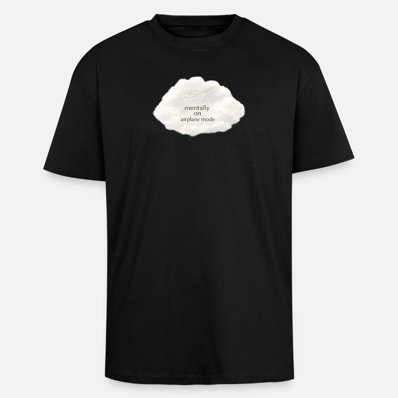 Mentaler Flugzeugmodus - Oversized Heavyweight Unisex T-Shirt - Schwarz