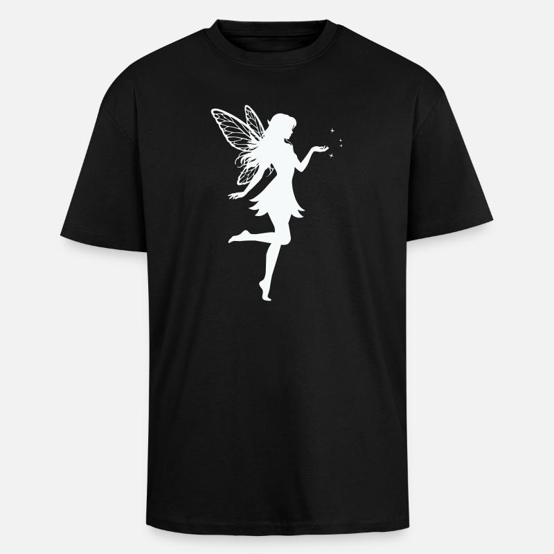 Elfe Fée - T-shirt unisexe oversize épais - noir