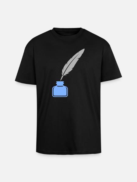 Pen Ink Icon - Unisex Oversized Heavyweight T-shirt - black