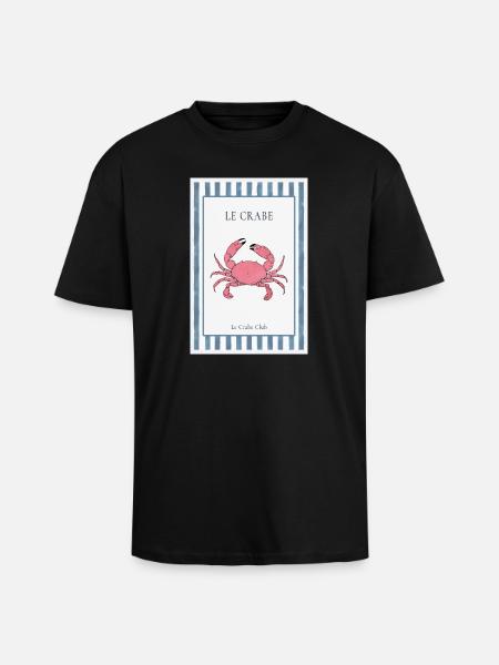 Le Crabe Club fransk krabbeplakat - Unisex oversized heavyweight t-shirt - sort