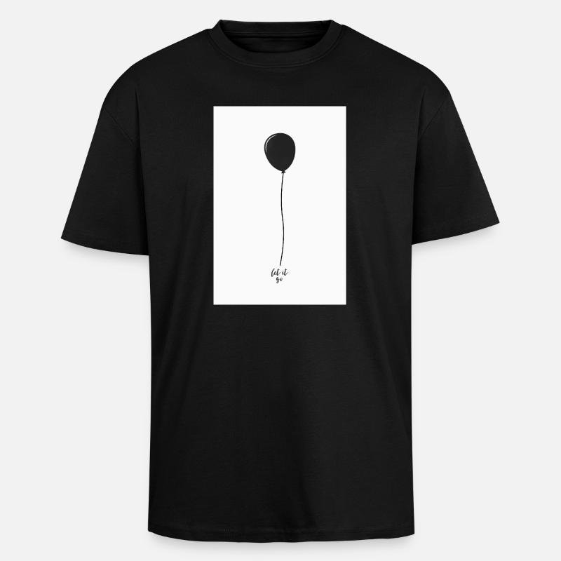 Let It Go Balloon Minimal Poster - Unisex Oversized Heavyweight T-shirt - black