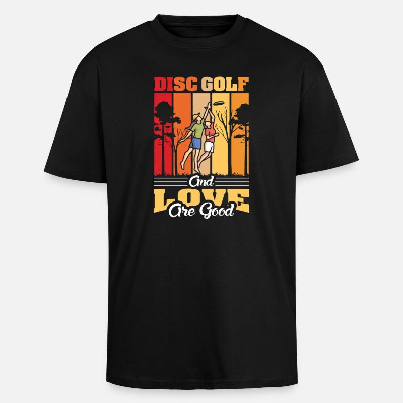 Cadeaux de disc golf Disc Golf - T-shirt unisexe oversize épais - noir