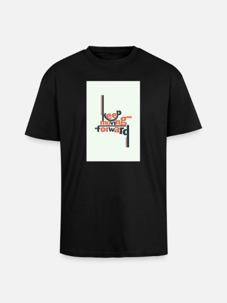 Continuer d’avancer Typographie minimale - T-shirt unisexe oversize épais - noir