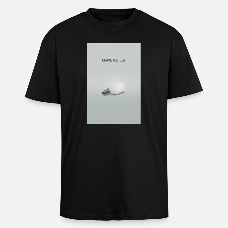 Crack The Idea Motivation Minimal Design - Unisex Oversized Heavyweight T-shirt - black