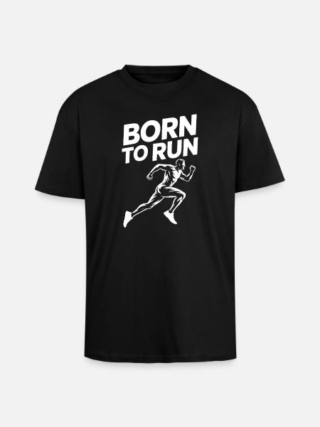 Born to Run: Athletic Silhouette - Unisex Oversized Heavyweight T-shirt - black