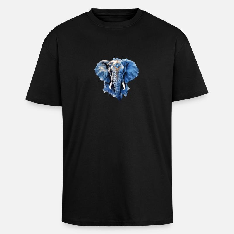 Elephant - Unisex Oversized Heavyweight T-shirt - black