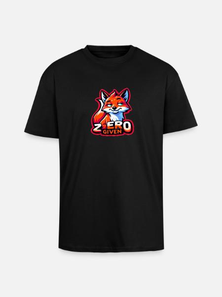 Zero Given - Fox Illustration - Unisex Oversized Heavyweight T-shirt - black