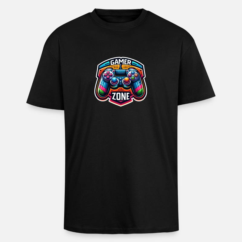 Gamer Zone - Controller Illustration - Oversized Heavyweight Unisex T-Shirt - Schwarz