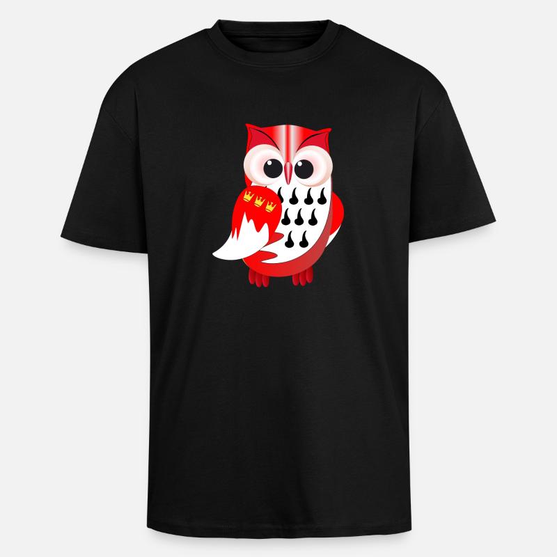 Eule auf Kölsch - Oversized Heavyweight Unisex T-Shirt - Schwarz