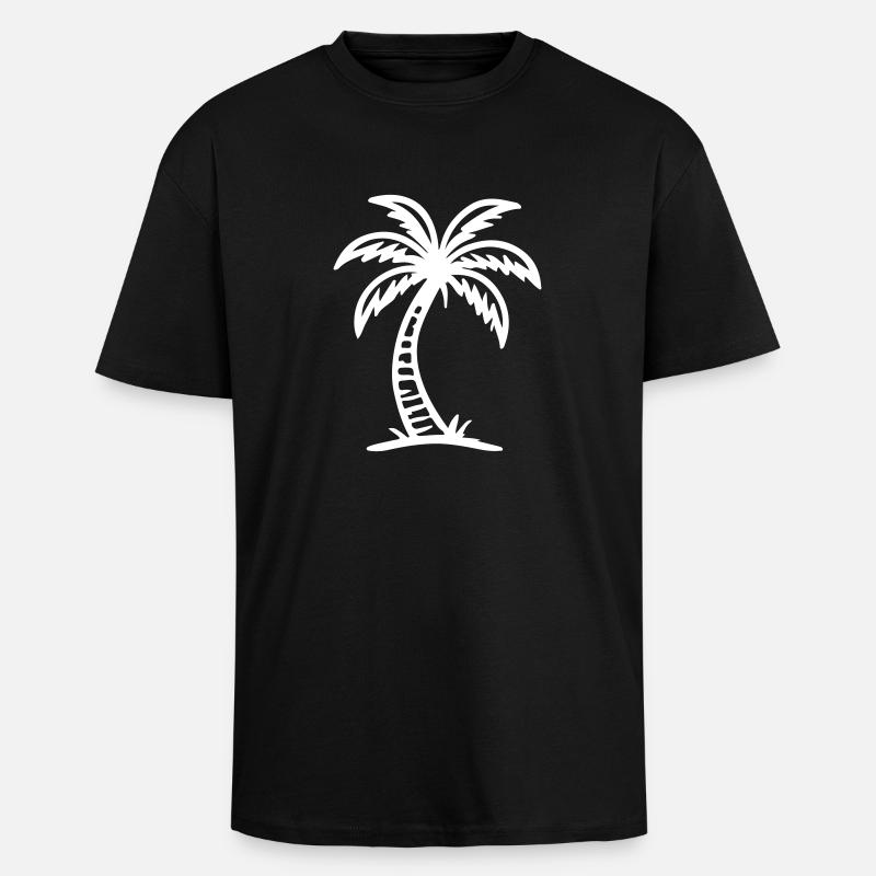 Palm Tree Icon - Unisex Oversized Heavyweight T-shirt - black