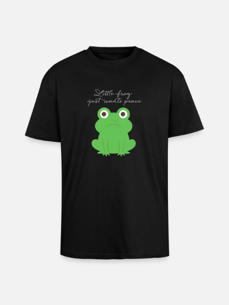 Frosch,trauriger Blick,illustration,frosch - Oversized Heavyweight Unisex T-Shirt - Schwarz