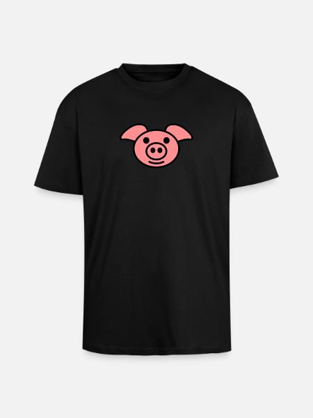 pig - Unisex Oversized Heavyweight T-shirt - black