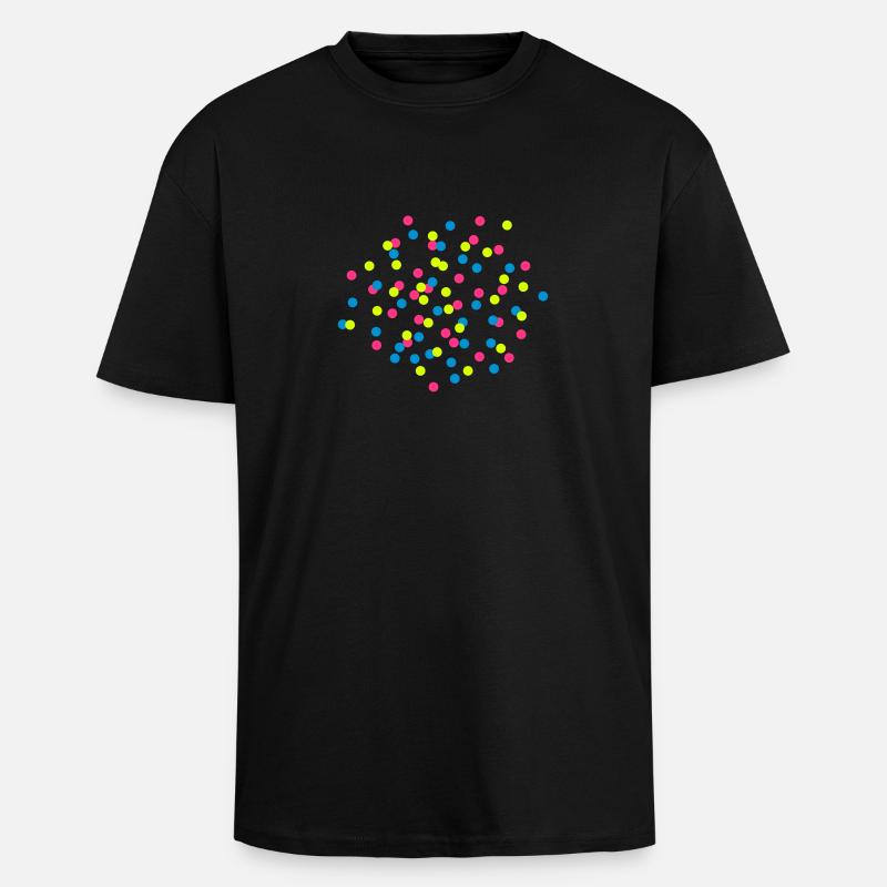 Konfetti - Oversized Heavyweight Unisex T-Shirt - Schwarz