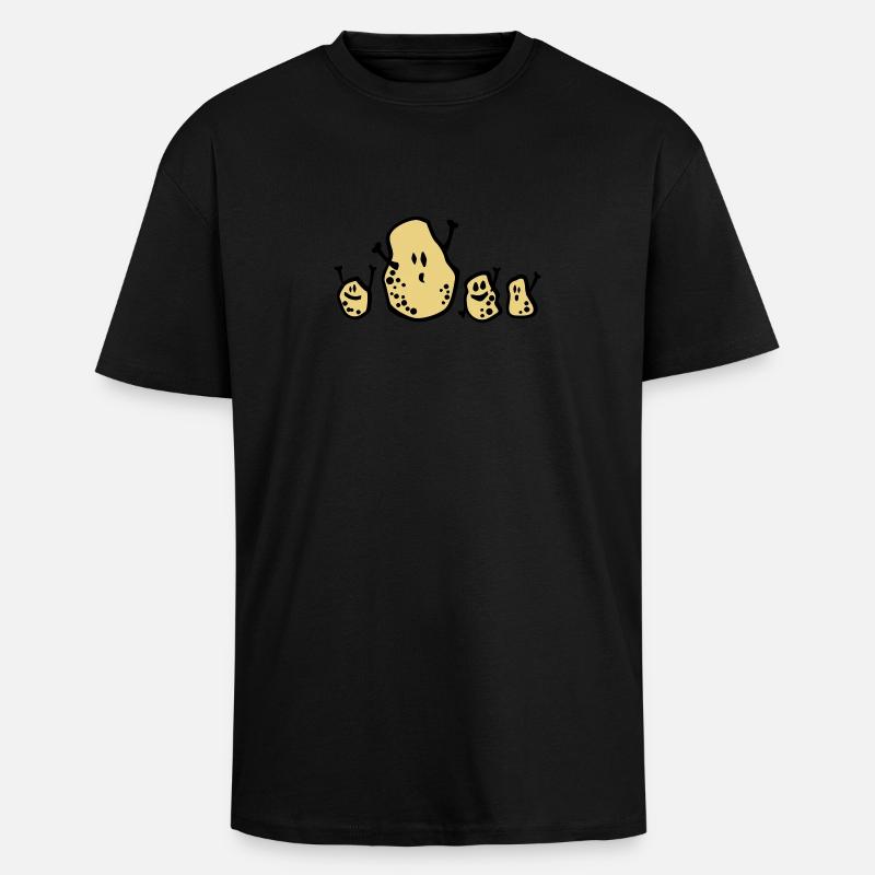 potatoes - T-shirt unisexe oversize épais - noir