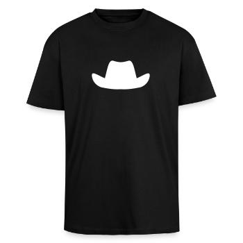 Cowboy - T-shirt unisexe oversize épais - noir - Devant - Alina (178cm) & Michal (187cm)
