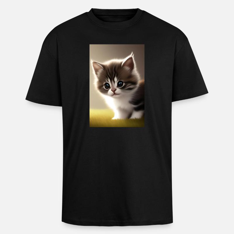 Baby Katze - Oversized Heavyweight Unisex T-Shirt - Schwarz