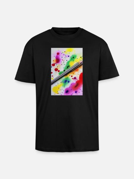 Farbspritzer - Oversized Heavyweight Unisex T-Shirt - Schwarz