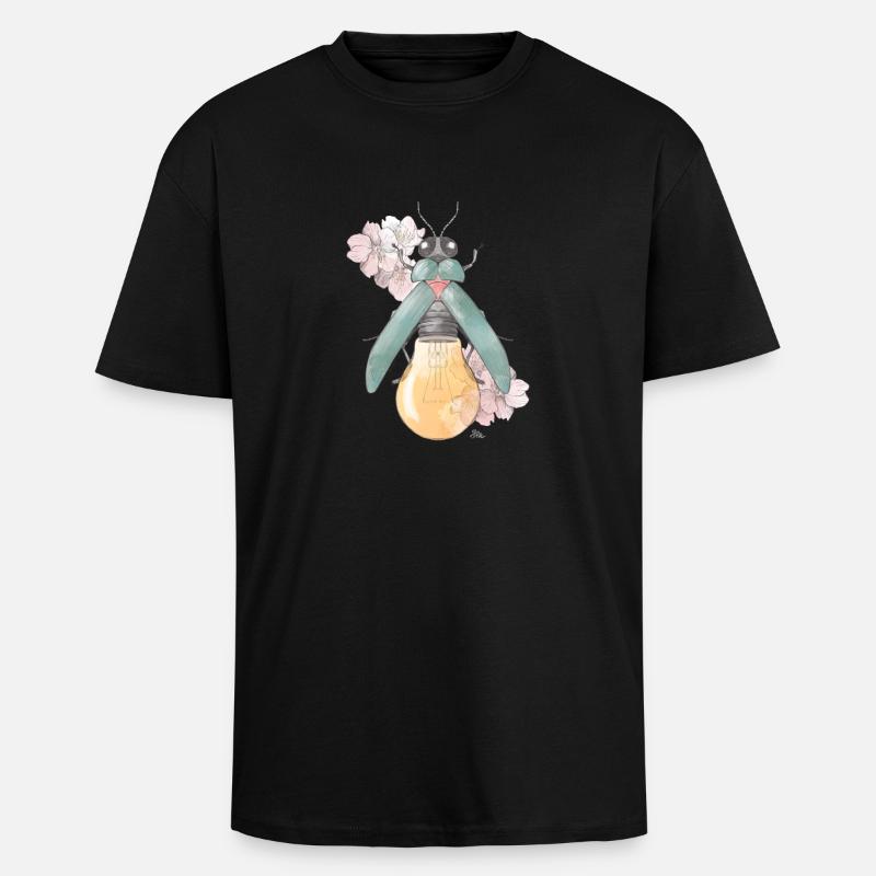 Pear | Flowering | Beetles - Unisex Oversized Heavyweight T-shirt - black