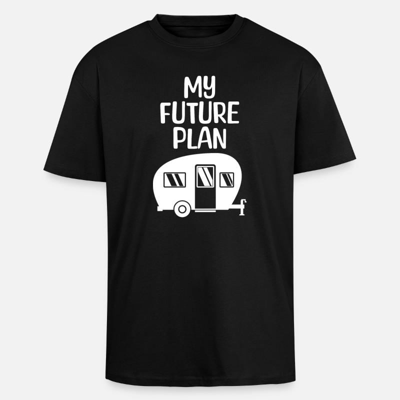 Wohnmobil Wanderer Statement Camping Camper - Oversized Heavyweight Unisex T-Shirt - Schwarz