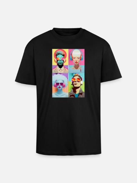 Music Pop Art - Unisex Oversized Heavyweight T-shirt - black