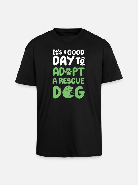 Hund Rettung adoptieren - Oversized Heavyweight Unisex T-Shirt - Schwarz