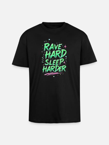 Motivation Éclairage Rave Néon - T-shirt unisexe oversize épais - noir