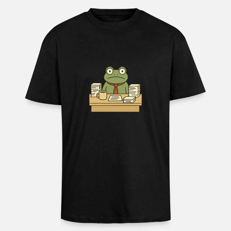 Business-Frosch - Oversized Heavyweight Unisex T-Shirt - Schwarz