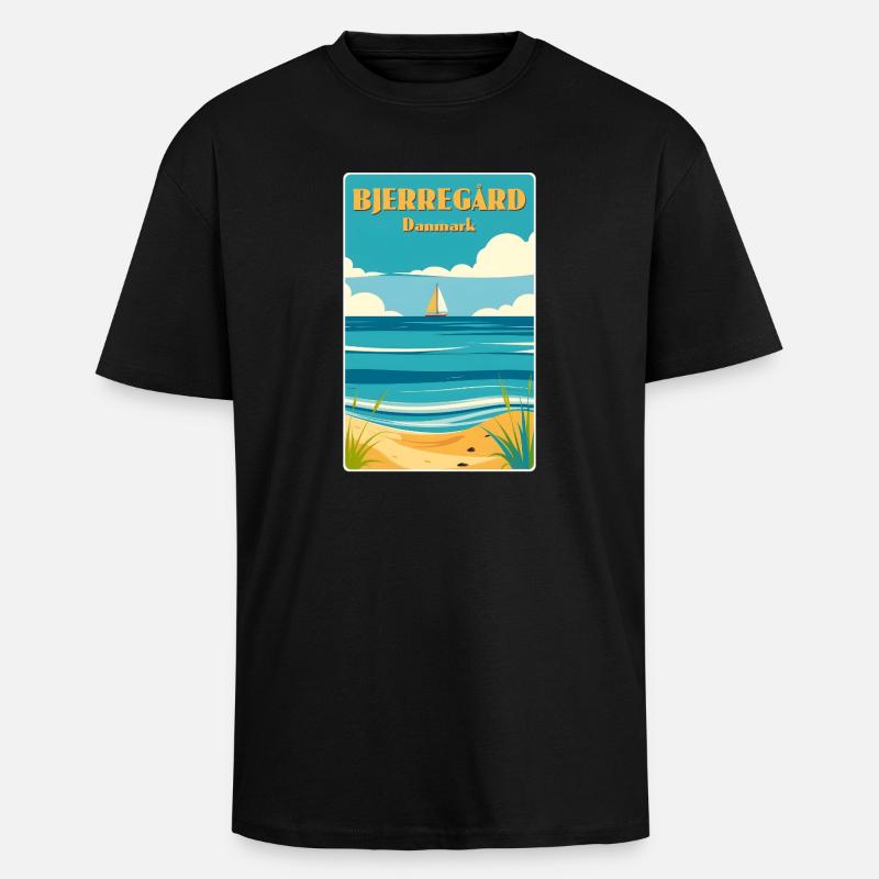 Bjerregard Dänemark - Oversized Heavyweight Unisex T-Shirt - Schwarz