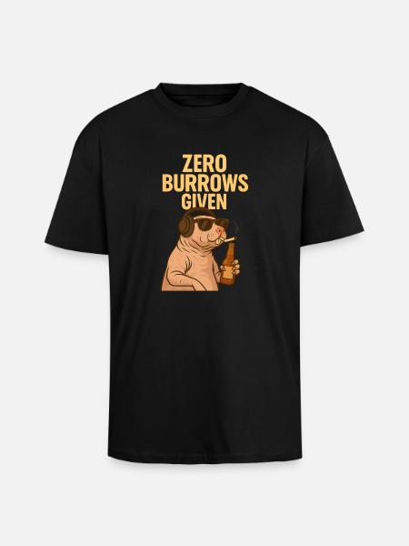 Rebellischer Nacktmull – Zero F*cks Given - Oversized Heavyweight Unisex T-Shirt - Schwarz